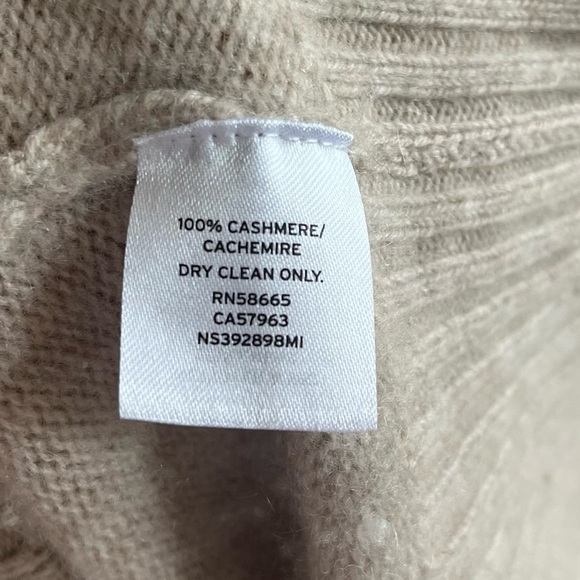 Nordstrom Signature 100% Cashmere Pullover Cowl Neck Oversized Beige Size S - Picture 3 of 14